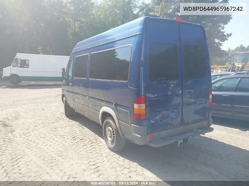 2006 Dodge Sprinter 2500 VIN: WD8PD644965967242 Lot: 40236703