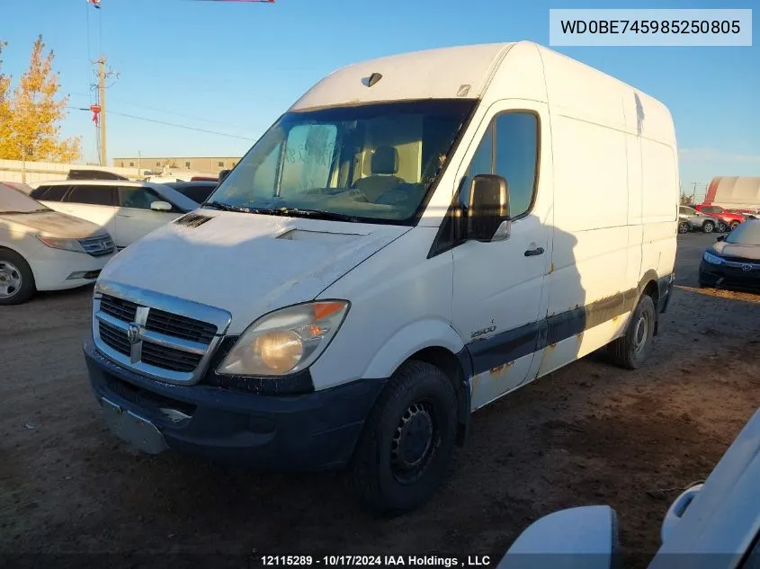 2008 Dodge Sprinter 2500 VIN: WD0BE745985250805 Lot: 12115289