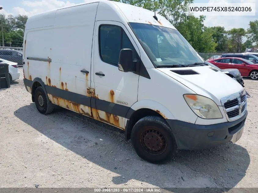 2008 Dodge Sprinter Van 2500 VIN: WD0PE745X85240306 Lot: 39661283