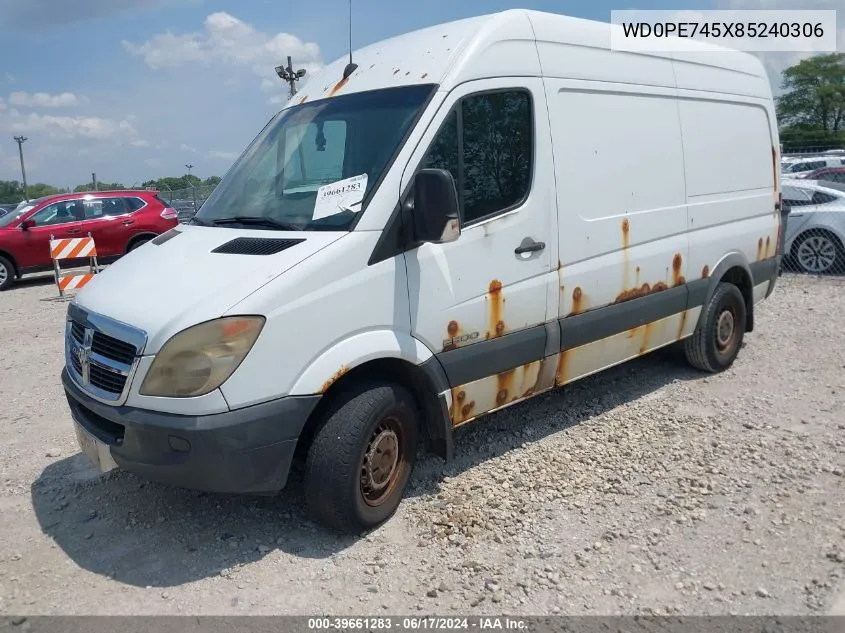 2008 Dodge Sprinter Van 2500 VIN: WD0PE745X85240306 Lot: 39661283