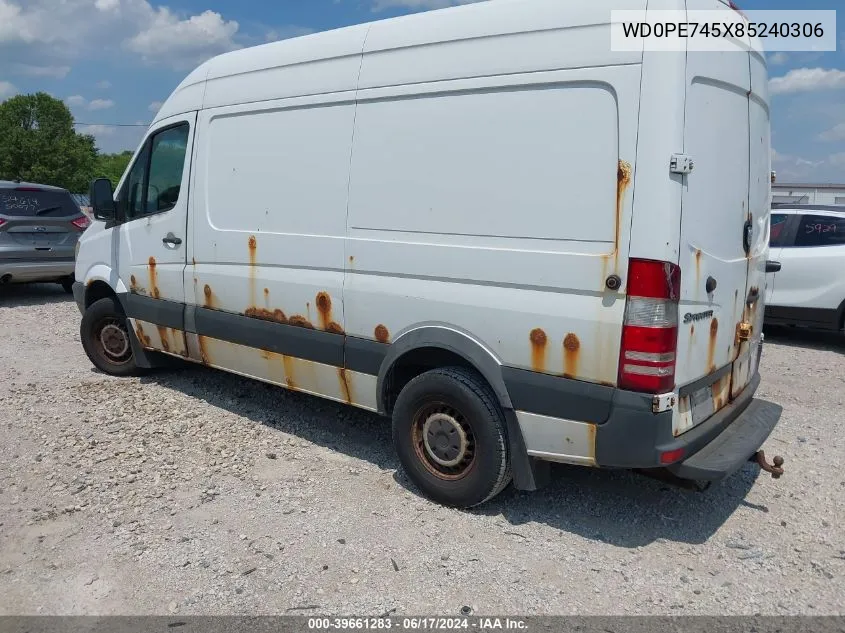 2008 Dodge Sprinter Van 2500 VIN: WD0PE745X85240306 Lot: 39661283