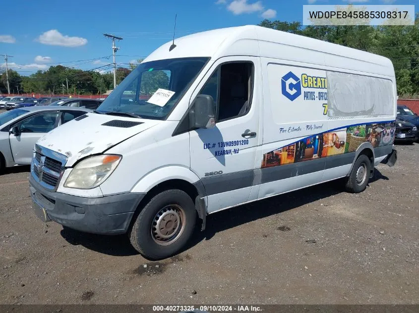 2008 Dodge Sprinter 2500 VIN: WD0PE845885308317 Lot: 40273325