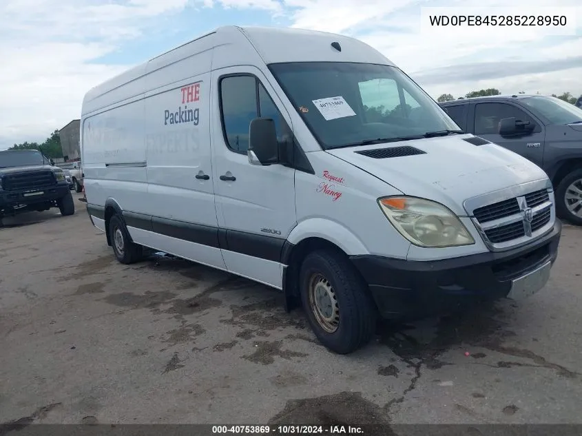 2008 Dodge Sprinter 2500 VIN: WD0PE845285228950 Lot: 40753869