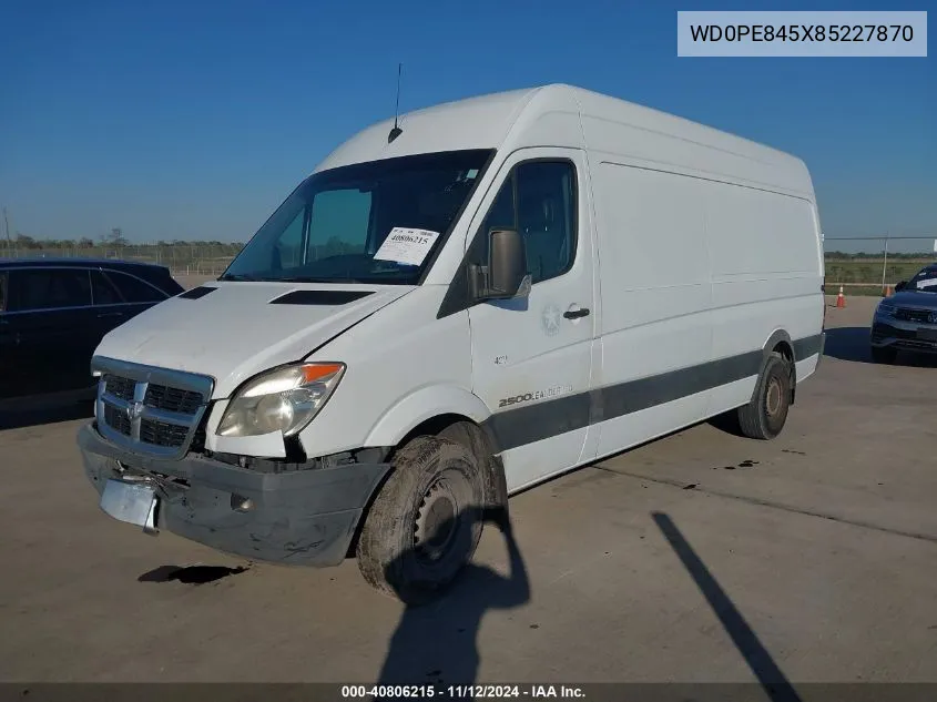 2008 Dodge Sprinter 2500 VIN: WD0PE845X85227870 Lot: 40806215