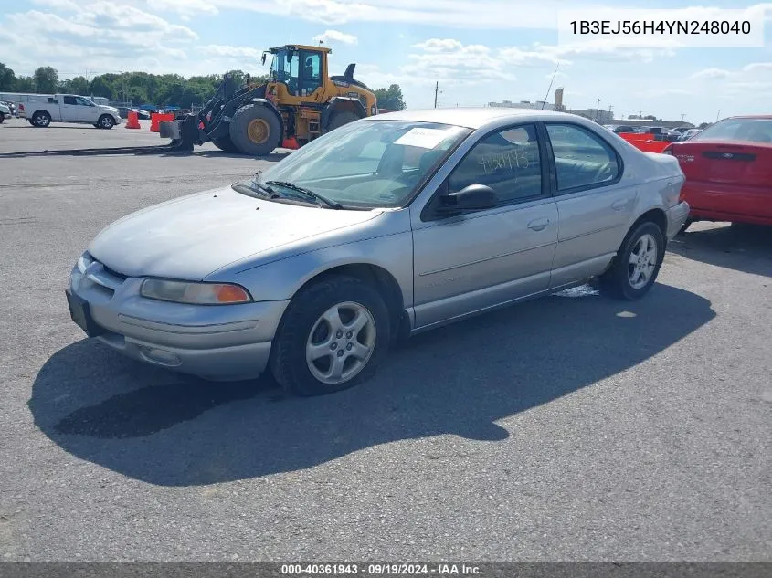 2000 Dodge Stratus Es VIN: 1B3EJ56H4YN248040 Lot: 40361943