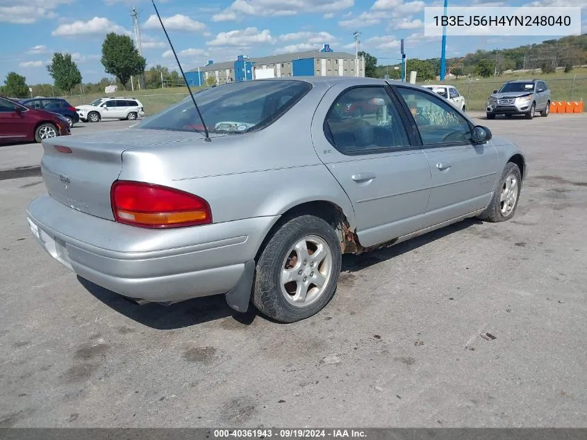 2000 Dodge Stratus Es VIN: 1B3EJ56H4YN248040 Lot: 40361943