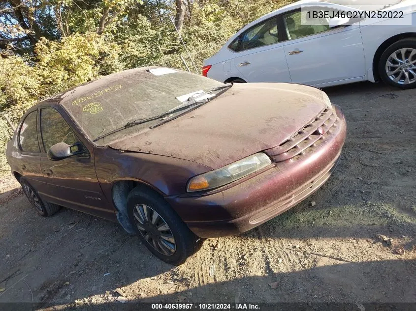 2000 Dodge Stratus Se VIN: 1B3EJ46C2YN252022 Lot: 40639957