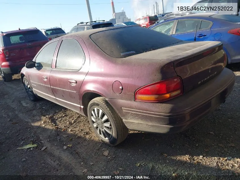 2000 Dodge Stratus Se VIN: 1B3EJ46C2YN252022 Lot: 40639957