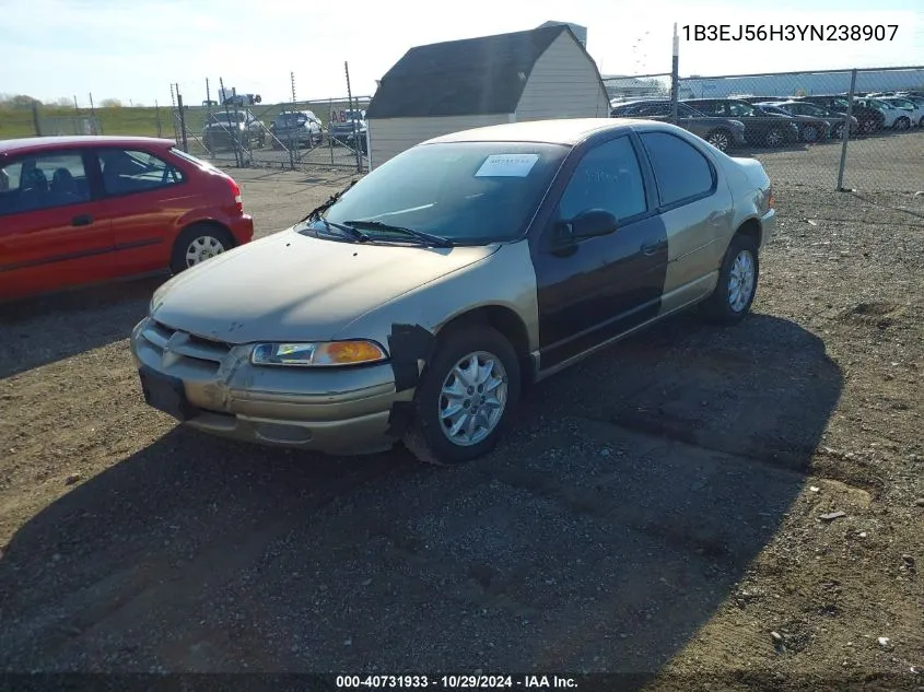 2000 Dodge Stratus Es VIN: 1B3EJ56H3YN238907 Lot: 40731933