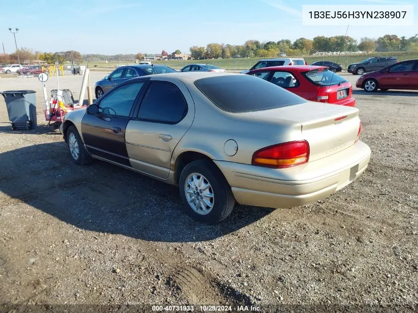 2000 Dodge Stratus Es VIN: 1B3EJ56H3YN238907 Lot: 40731933