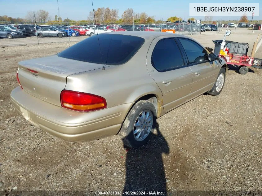 2000 Dodge Stratus Es VIN: 1B3EJ56H3YN238907 Lot: 40731933