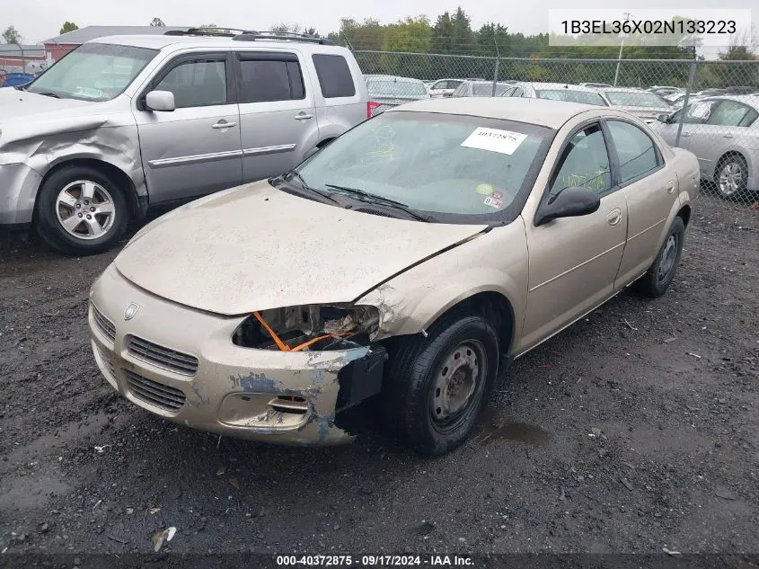 2002 Dodge Stratus Se VIN: 1B3EL36X02N133223 Lot: 40372875