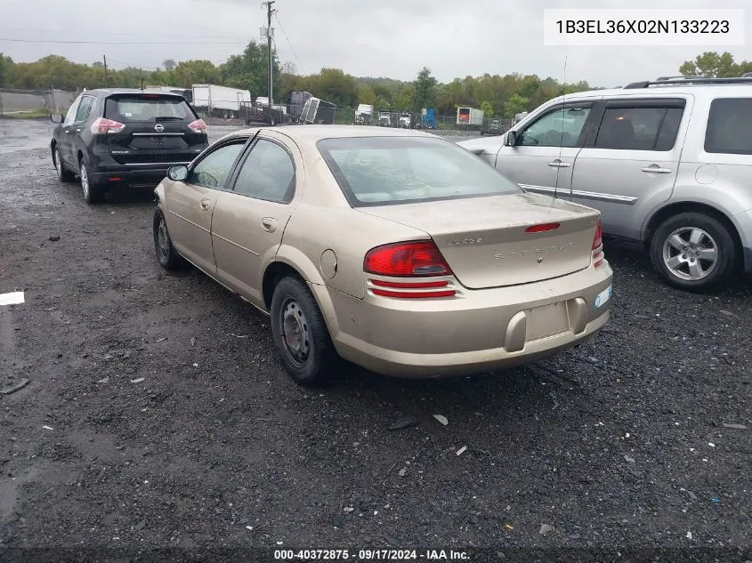 2002 Dodge Stratus Se VIN: 1B3EL36X02N133223 Lot: 40372875