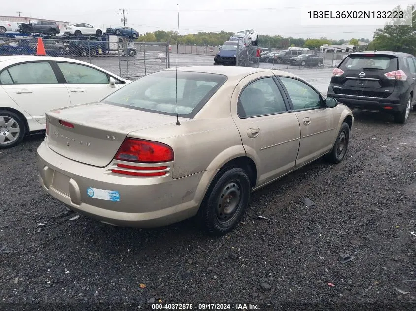 2002 Dodge Stratus Se VIN: 1B3EL36X02N133223 Lot: 40372875