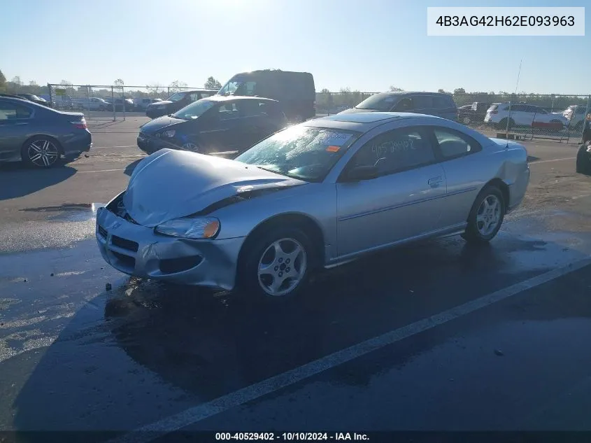 2002 Dodge Stratus Se VIN: 4B3AG42H62E093963 Lot: 40529402