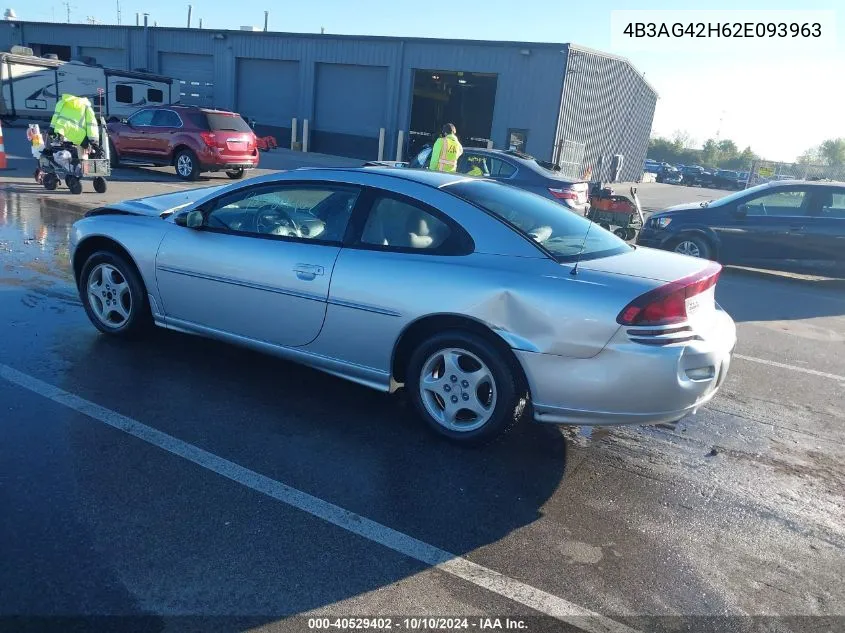 2002 Dodge Stratus Se VIN: 4B3AG42H62E093963 Lot: 40529402