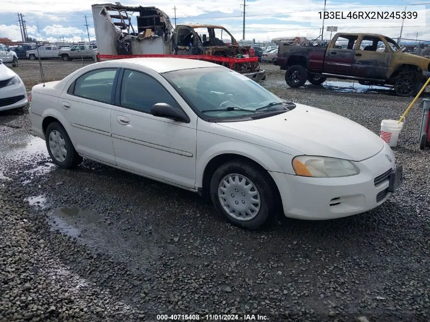 2002 Dodge Stratus Se Plus VIN: 1B3EL46RX2N245339 Lot: 40715408