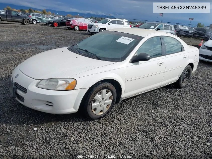 2002 Dodge Stratus Se Plus VIN: 1B3EL46RX2N245339 Lot: 40715408