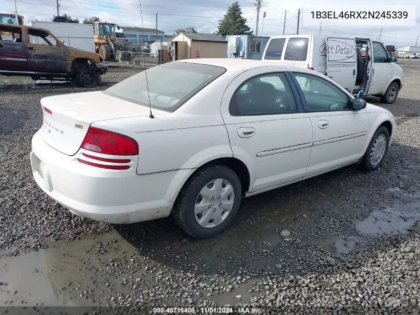 2002 Dodge Stratus Se Plus VIN: 1B3EL46RX2N245339 Lot: 40715408