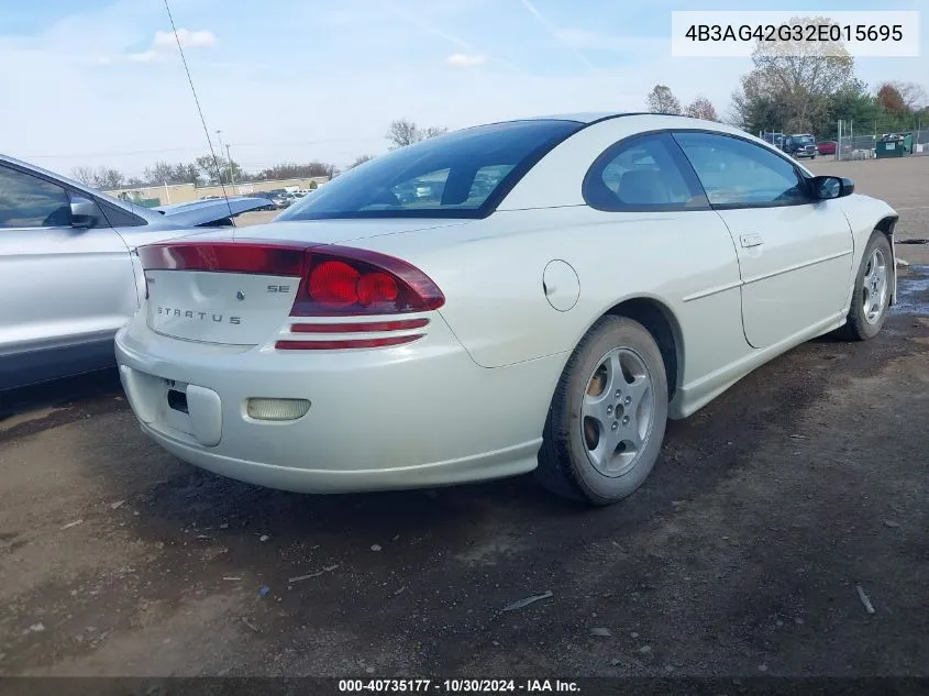 2002 Dodge Stratus Se VIN: 4B3AG42G32E015695 Lot: 40735177