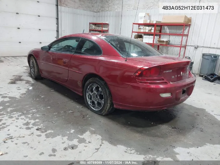 2002 Dodge Stratus R/T VIN: 4B3AG52H12E031473 Lot: 40789089