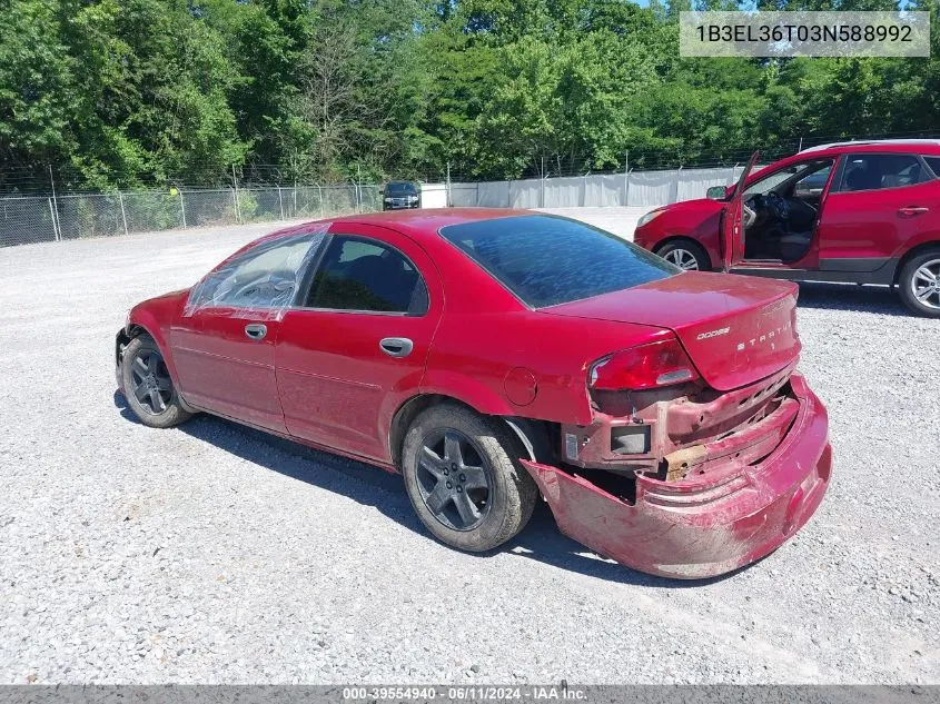 1B3EL36T03N588992 2003 Dodge Stratus Se