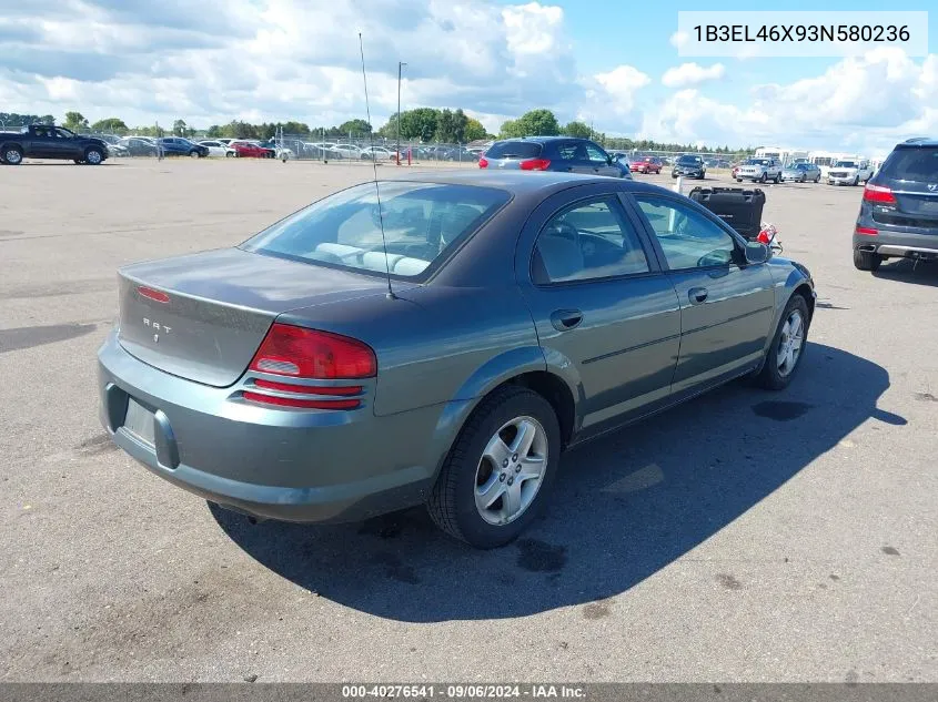 2003 Dodge Stratus Sxt VIN: 1B3EL46X93N580236 Lot: 40276541