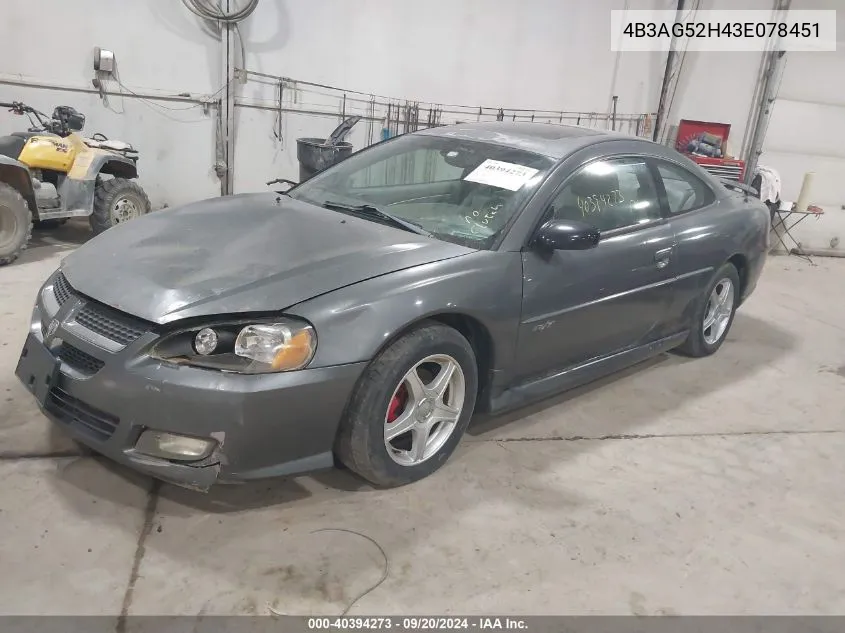 4B3AG52H43E078451 2003 Dodge Stratus R/T