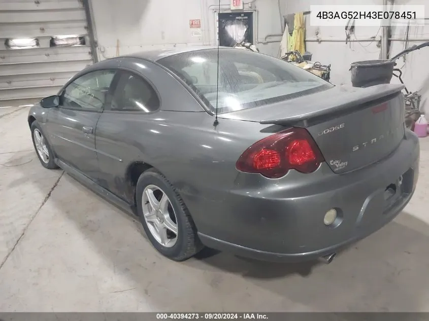 4B3AG52H43E078451 2003 Dodge Stratus R/T