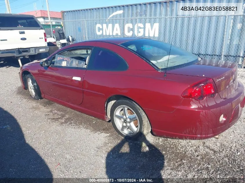 2003 Dodge Stratus Se VIN: 4B3AG42G83E058821 Lot: 40505973