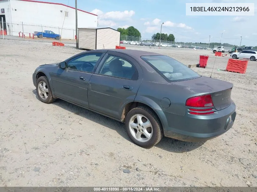 2004 Dodge Stratus Sxt VIN: 1B3EL46X24N212966 Lot: 40118990