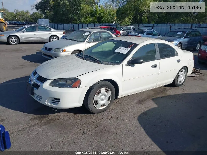 2004 Dodge Stratus Se VIN: 1B3AL36X14N145186 Lot: 40272364