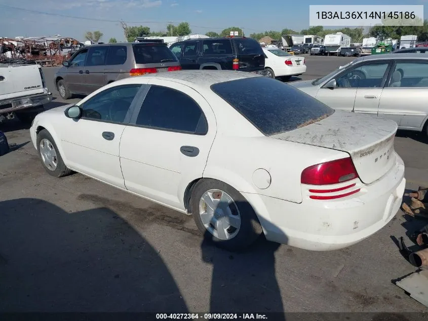 2004 Dodge Stratus Se VIN: 1B3AL36X14N145186 Lot: 40272364