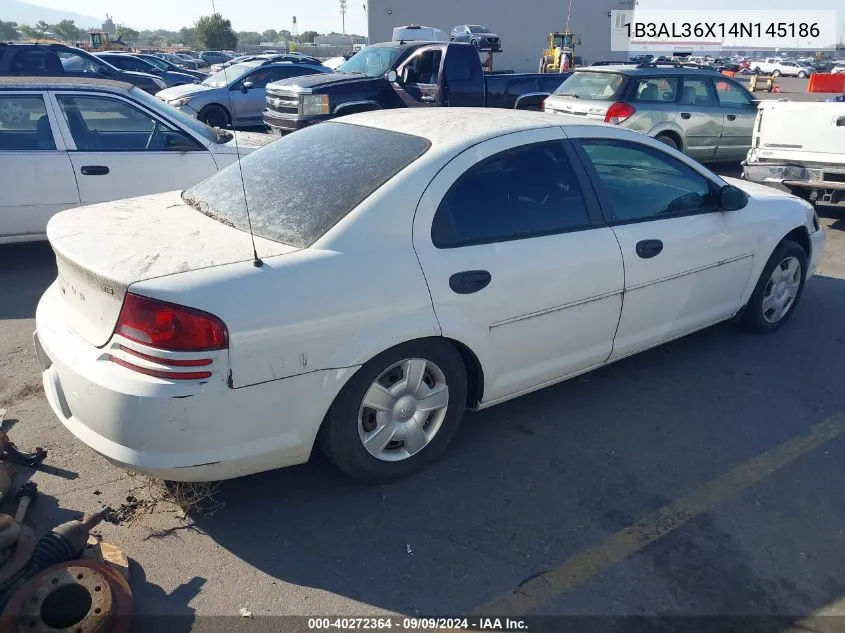 2004 Dodge Stratus Se VIN: 1B3AL36X14N145186 Lot: 40272364