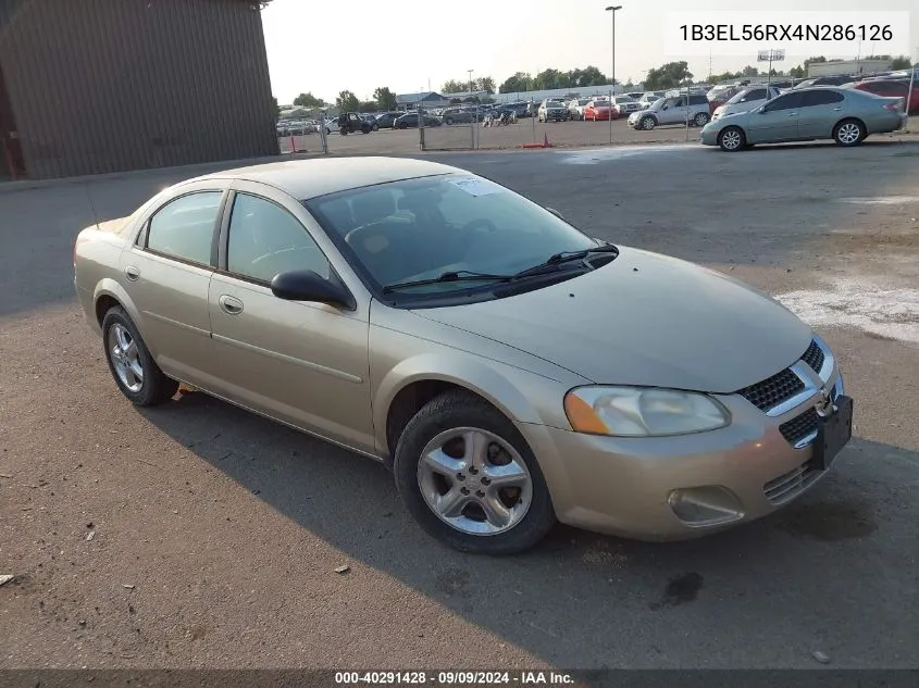 2004 Dodge Stratus Es VIN: 1B3EL56RX4N286126 Lot: 40291428