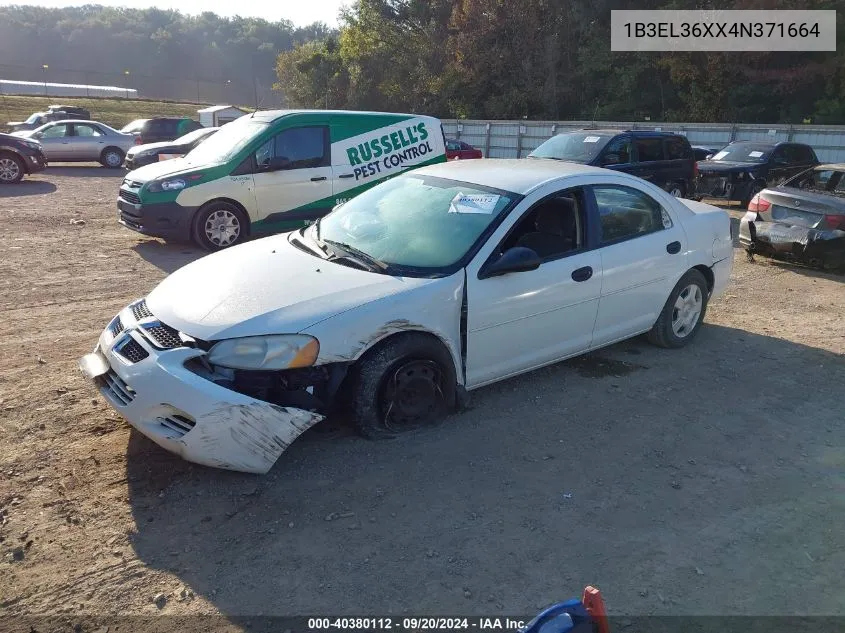 2004 Dodge Stratus Se VIN: 1B3EL36XX4N371664 Lot: 40380112