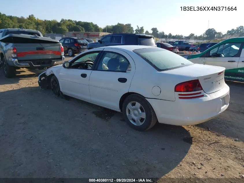 2004 Dodge Stratus Se VIN: 1B3EL36XX4N371664 Lot: 40380112