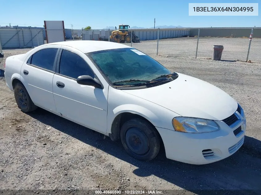 2004 Dodge Stratus Se VIN: 1B3EL36X64N304995 Lot: 40660590