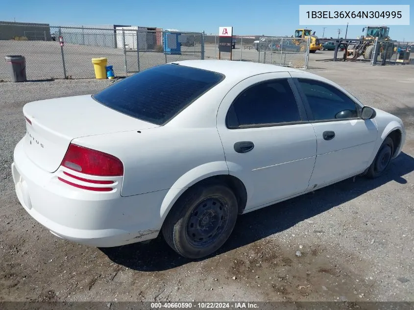 2004 Dodge Stratus Se VIN: 1B3EL36X64N304995 Lot: 40660590