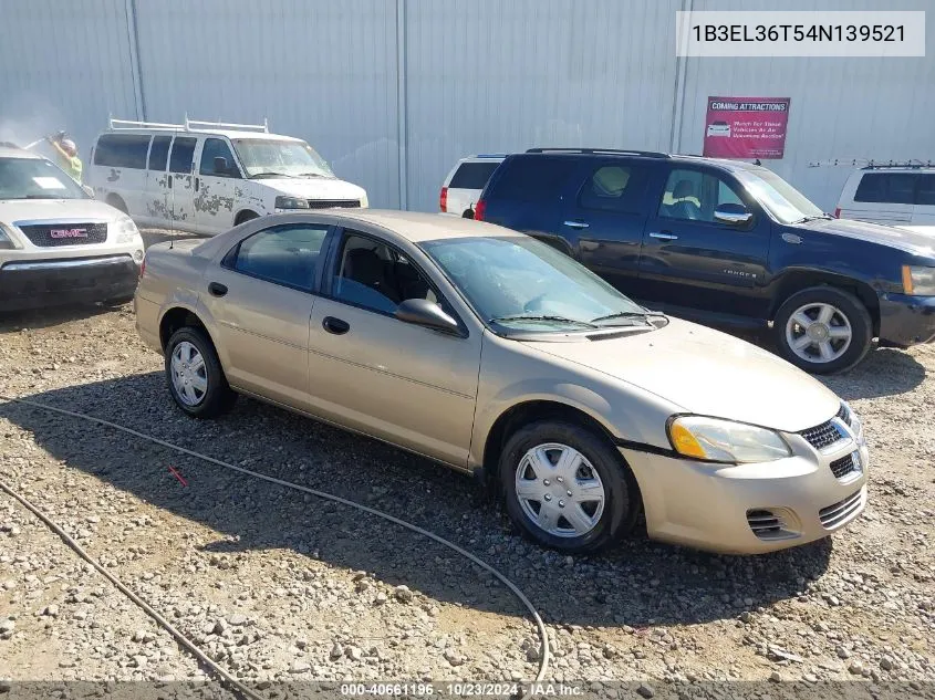 2004 Dodge Stratus Se VIN: 1B3EL36T54N139521 Lot: 40661196