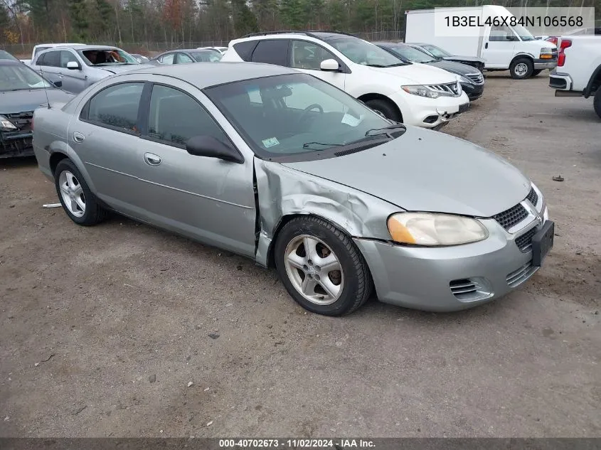 2004 Dodge Stratus Sxt VIN: 1B3EL46X84N106568 Lot: 40702673