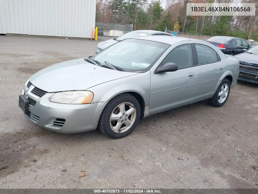 2004 Dodge Stratus Sxt VIN: 1B3EL46X84N106568 Lot: 40702673