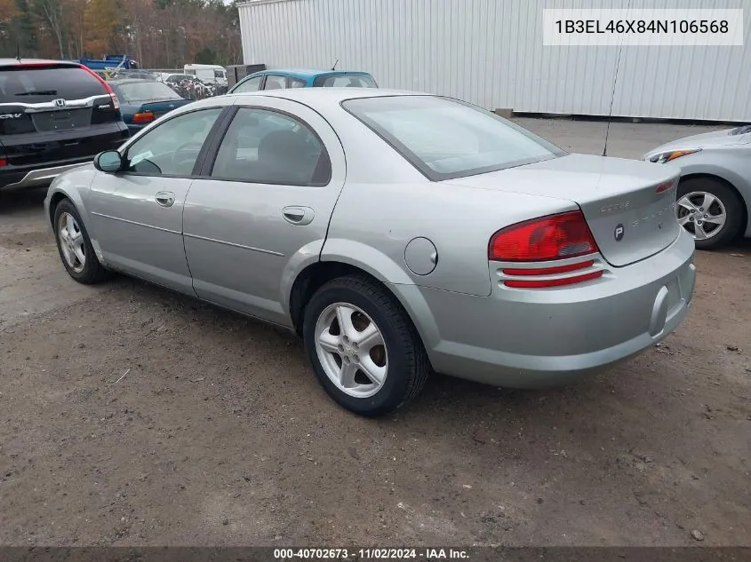 2004 Dodge Stratus Sxt VIN: 1B3EL46X84N106568 Lot: 40702673