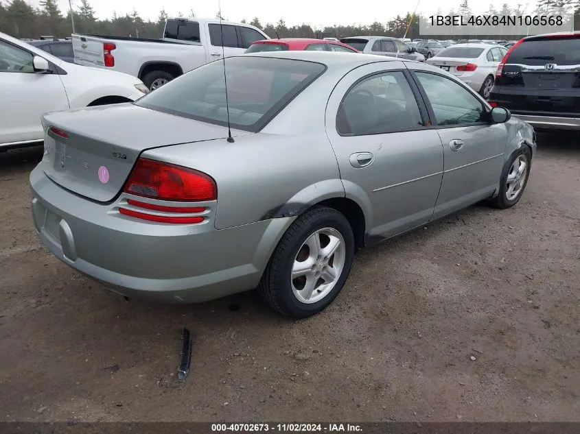 2004 Dodge Stratus Sxt VIN: 1B3EL46X84N106568 Lot: 40702673