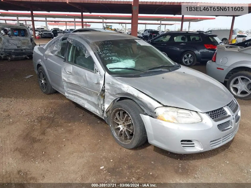 2005 Dodge Stratus Sxt VIN: 1B3EL46T65N611605 Lot: 38913721