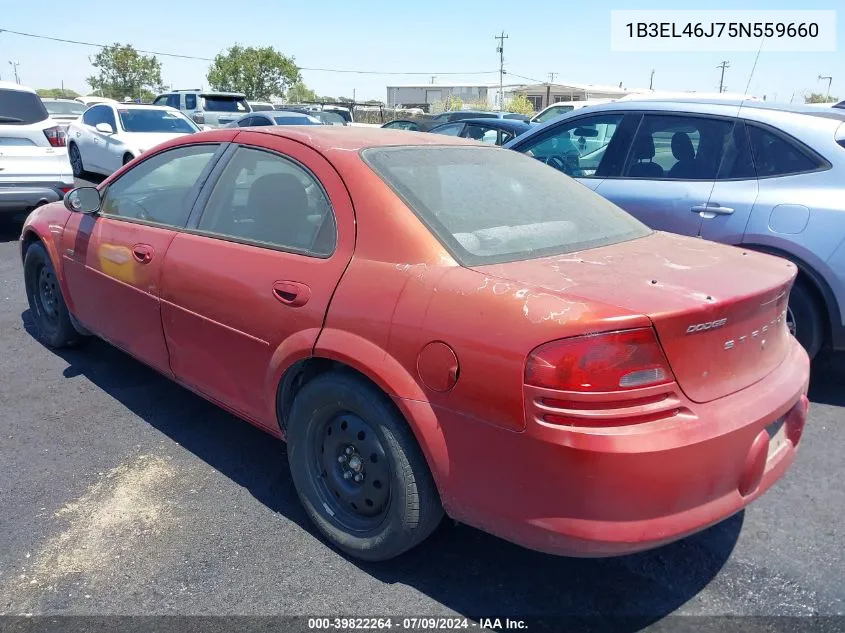 2005 Dodge Stratus Sdn Sxt VIN: 1B3EL46J75N559660 Lot: 39822264