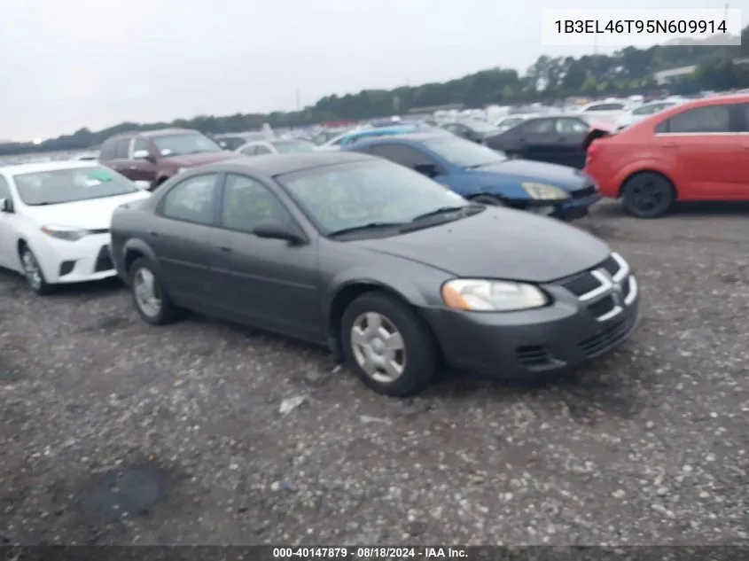 2005 Dodge Stratus Sxt VIN: 1B3EL46T95N609914 Lot: 40147879