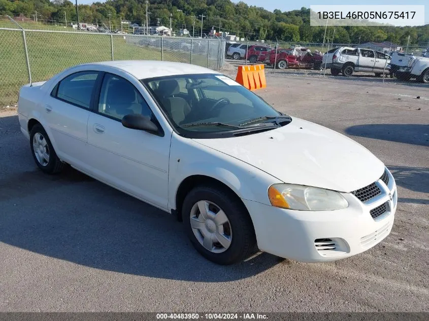 2005 Dodge Stratus Sxt VIN: 1B3EL46R05N675417 Lot: 40483950