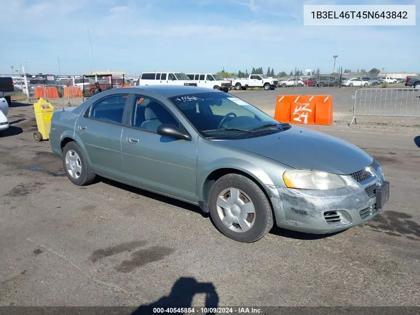 1B3EL46T45N643842 2005 Dodge Stratus Sxt