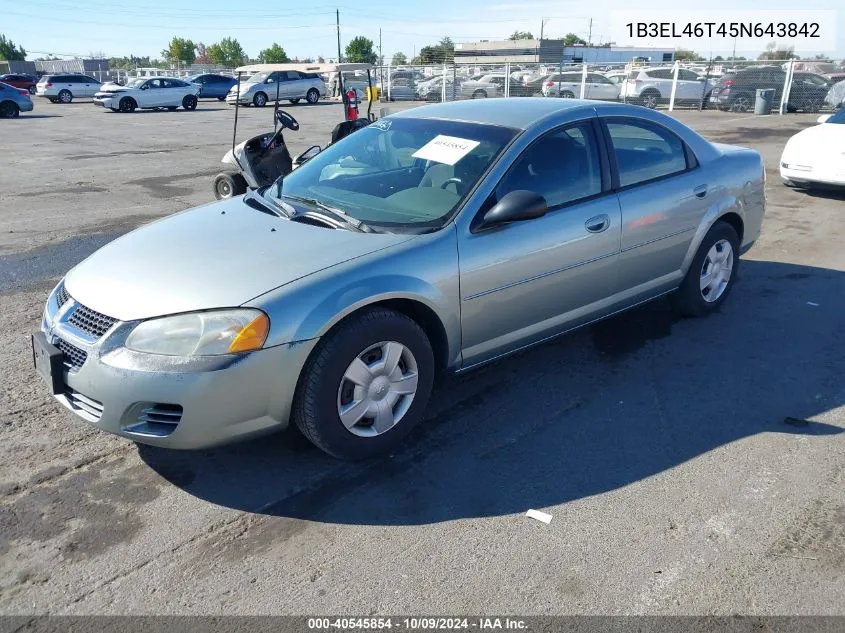 1B3EL46T45N643842 2005 Dodge Stratus Sxt